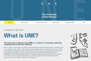 University of New Europe website